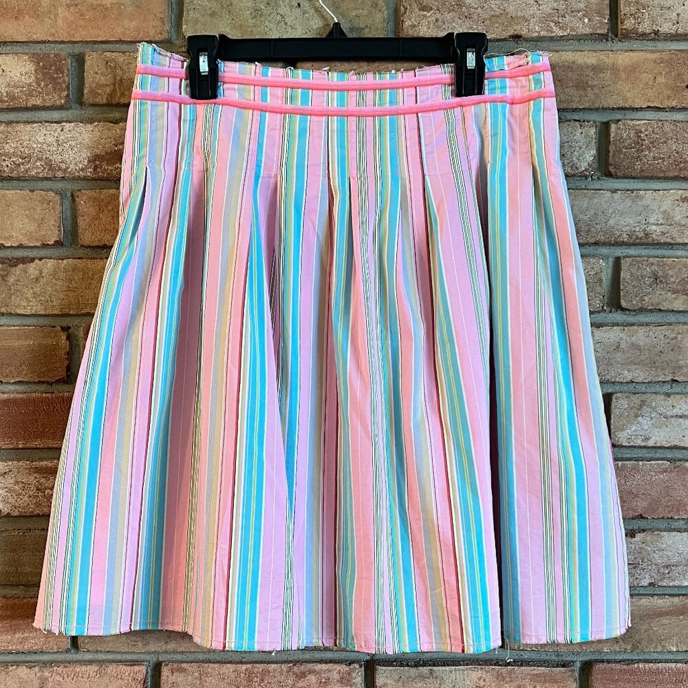 Vintage Old Navy Y2K Pastel Striped Skirt in Size 8 - Picture 2 of 10